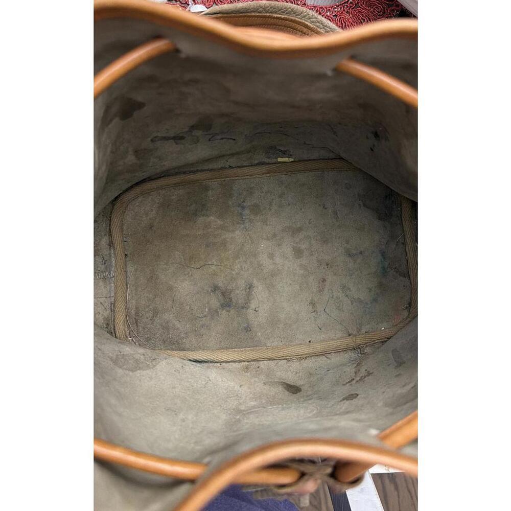 vintage Dooney & Bourke All-Weather Leather drawstring bucket bag in the taupe - Picture 10 of 15